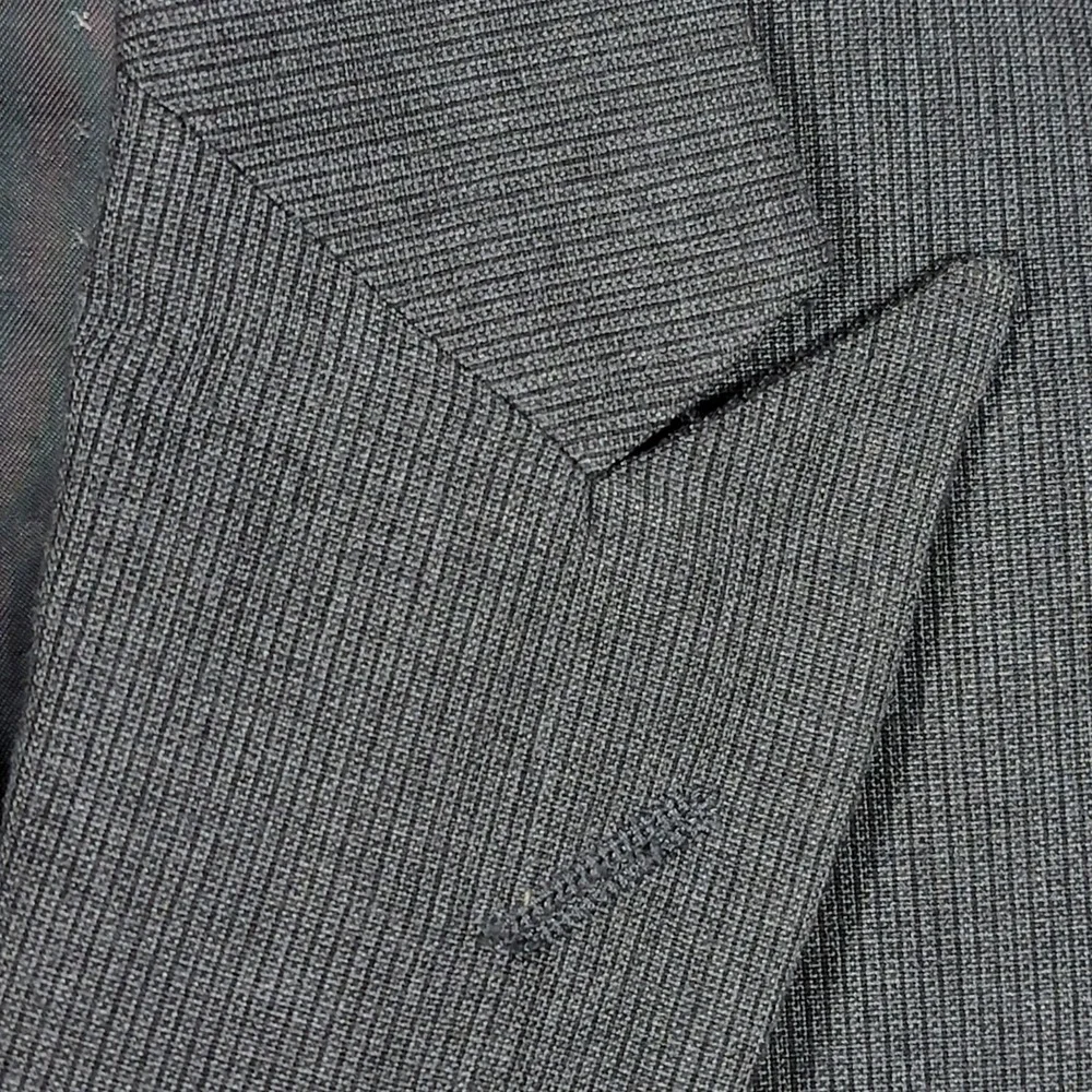 Beverly Hills Polo Club Men's Sport Coat Blazer Two Button Gray Striped Peak 36R